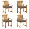 Patio Chairs with Cushions 4 pcs Solid Acacia Wood