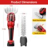 24V Cordless Handheld Grass Shear Hedge Trimmer with 90Â° Cutting Angle 2Pcs Replaceable Blades