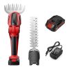 24V Cordless Handheld Grass Shear Hedge Trimmer with 90Â° Cutting Angle 2Pcs Replaceable Blades