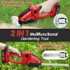 24V Cordless Handheld Grass Shear Hedge Trimmer with 90Â° Cutting Angle 2Pcs Replaceable Blades