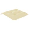 Patio Chairs with Cream White Cushions 8 pcs Solid Teak Wood