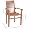 Dining Chairs 4 pcs with Wine Red Cushions Solid Teak Wood