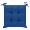 Dining Chairs 4 pcs with Blue Cushions Solid Teak Wood