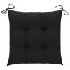 Dining Chairs 6 pcs with Black Cushions Solid Teak Wood