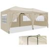 10 x 20 ft Heavy Duty Awning Canopy Pop Up Gazebo Marquee Party Wedding Event Tent with 6 Removable Sidewalls & Carry Bag
