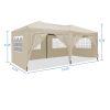 10 x 20 ft Heavy Duty Awning Canopy Pop Up Gazebo Marquee Party Wedding Event Tent with 6 Removable Sidewalls & Carry Bag