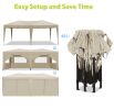 10 x 20 ft Heavy Duty Awning Canopy Pop Up Gazebo Marquee Party Wedding Event Tent with 6 Removable Sidewalls & Carry Bag