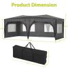 10 x 20 ft Heavy Duty Awning Canopy Pop Up Gazebo Marquee Party Wedding Event Tent with 6 Removable Sidewalls & Carry Bag