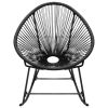 Outdoor Rocking Chair Black Poly Rattan